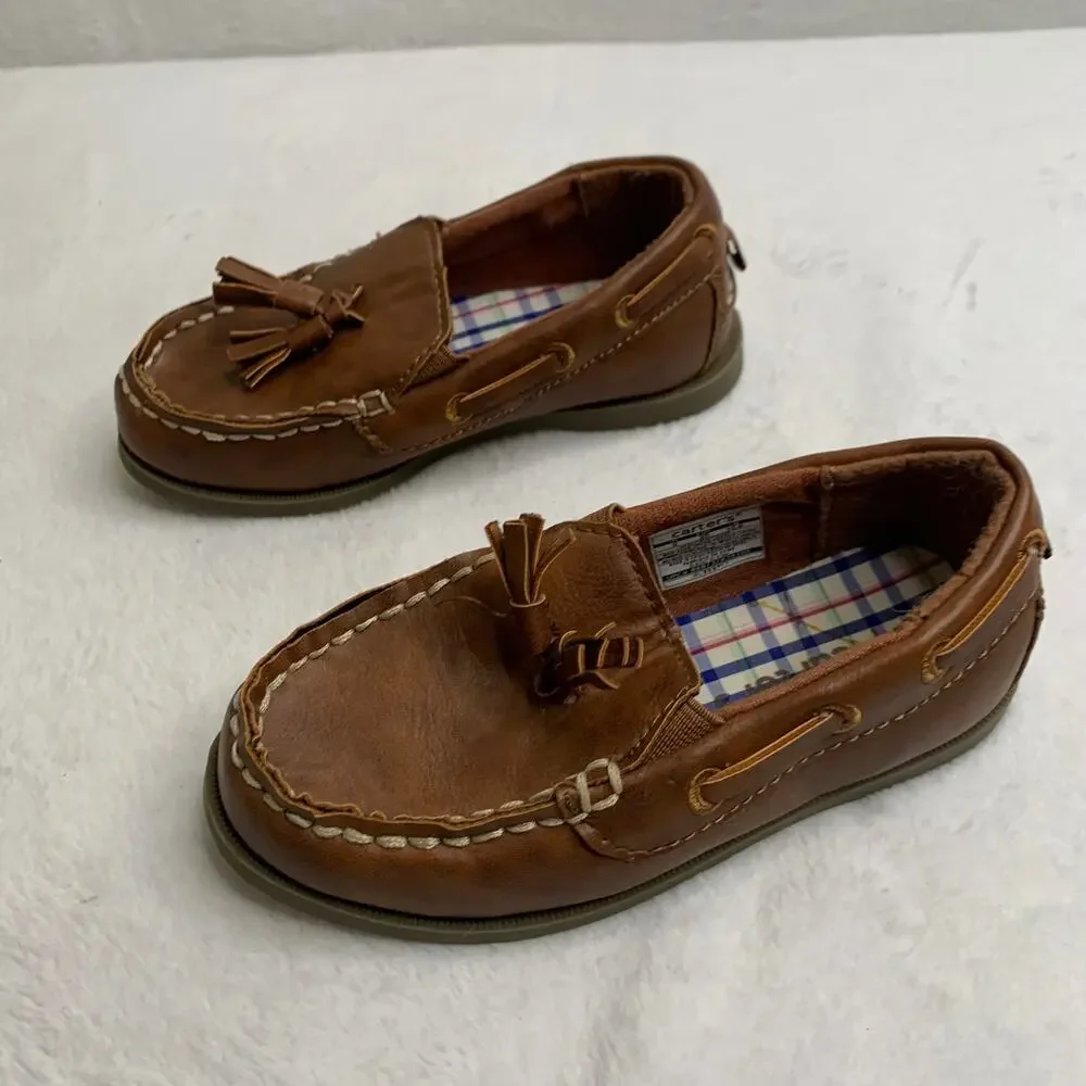 Carters Vincent Baby Boys Sz 9 Tassel Dress Loafers Brown Slip-on Shoes Holiday